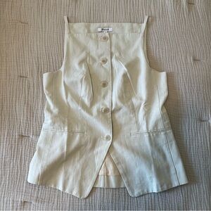 NWT Madewell Square-Neck Vest in Drapey Twill
